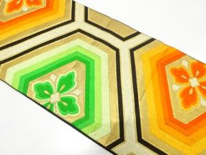 アンティーク　重ね亀甲に花模様織り出し袋帯（材料）